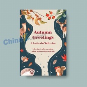 秋日森林动物海报模板